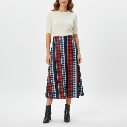 Plaid Reverie Midi Skirt by Wild Bloomstitch 2XS–7XL UK Sizes