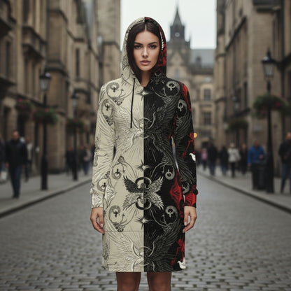 Divine Rift Hoodie Dress by Wild Bloomstitch 2XS-2XL UK Sizes