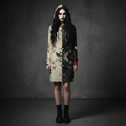 Divine Rift Hoodie Dress by Wild Bloomstitch 2XS-2XL UK Sizes