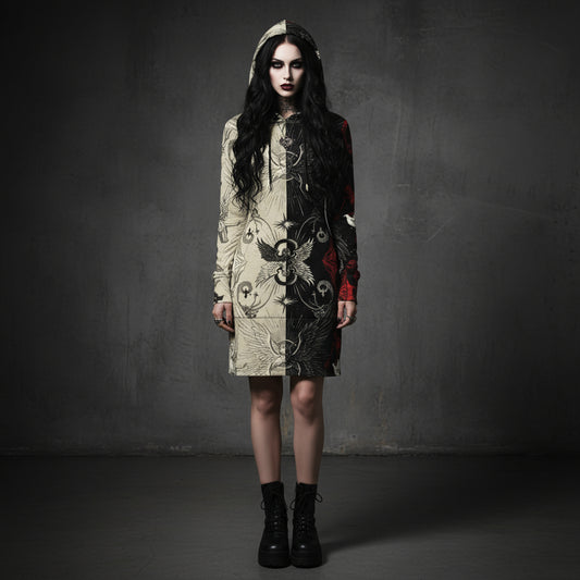 Divine Rift Hoodie Dress by Wild Bloomstitch 2XS-2XL UK Sizes
