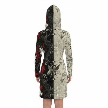 Divine Rift Hoodie Dress by Wild Bloomstitch 2XS-2XL UK Sizes