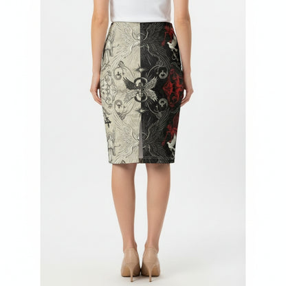 Divine Rift Pencil Skirt by Wild Bloomstitch 2XS-2XL UK Sizes