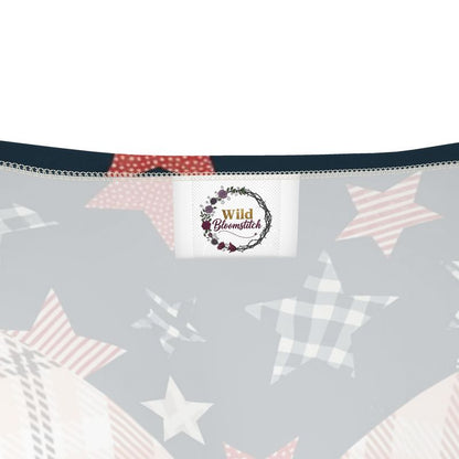 Star-Spangled Plaid Crop Top by Wild Bloomstitch 2XS-4XL UK Sizes