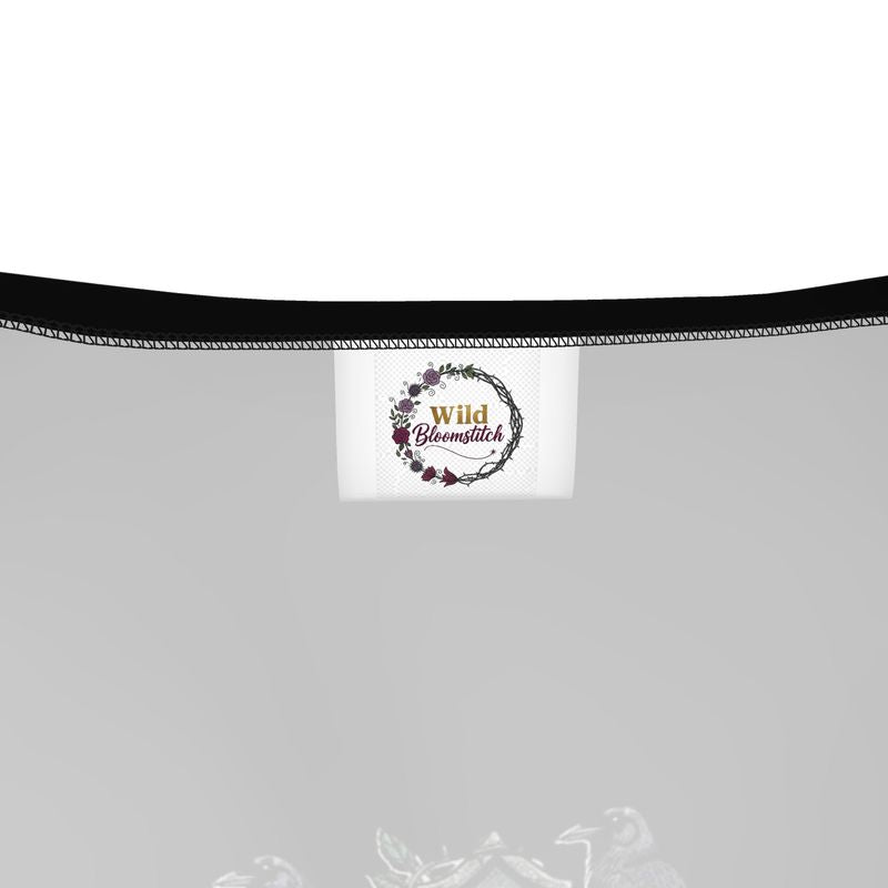 Raventhorn Bloom Gothic Crop Top by Wild Bloomstitch 2XS-4XL