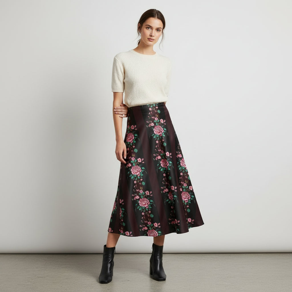 Rose Ritual Midi Skirt by Wild Bloomstitch 2XS-7XL UK Sizes