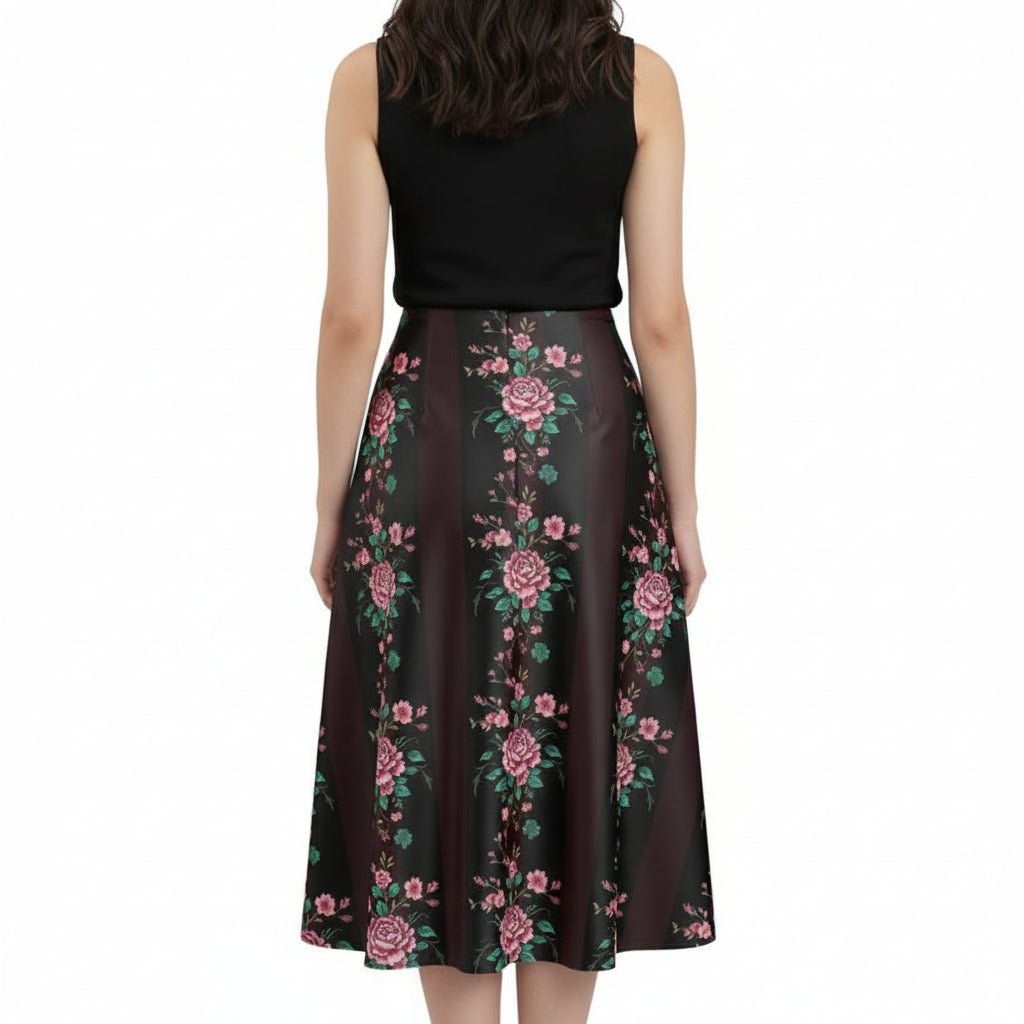 Rose Ritual Midi Skirt by Wild Bloomstitch 2XS-7XL UK Sizes