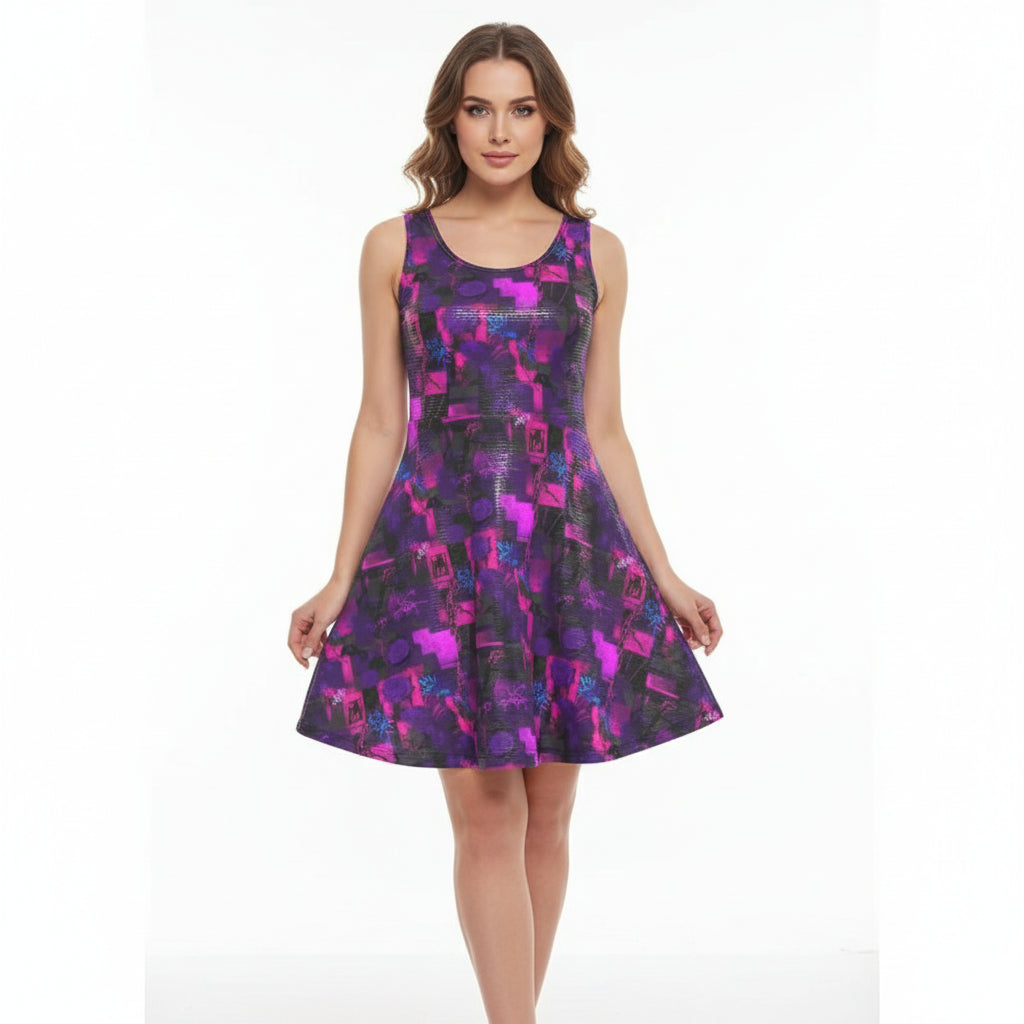 Riot Rose Skater Dress by Wild Bloomstitch XS-4XL UK Sizes