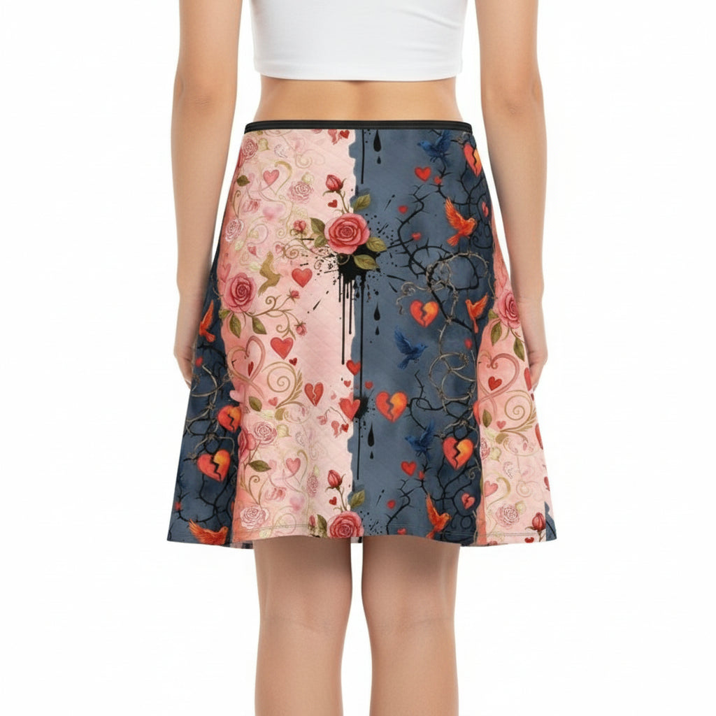 Love//Loss Flared Skirt by Wild Bloomstitch 2XS-4XL UK Sizes