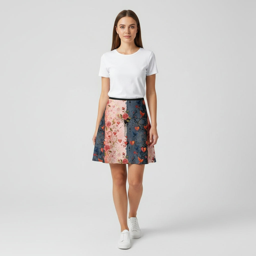 Love//Loss Flared Skirt by Wild Bloomstitch 2XS-4XL UK Sizes