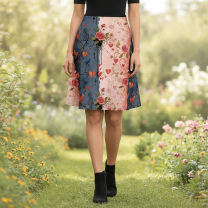 Love//Loss Flared Skirt by Wild Bloomstitch 2XS-4XL UK Sizes