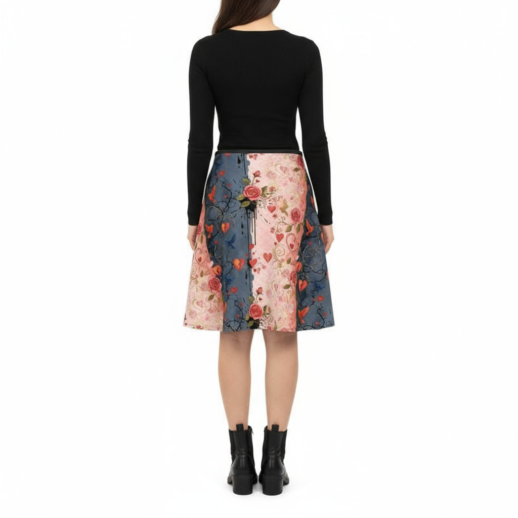Love//Loss Flared Skirt by Wild Bloomstitch 2XS-4XL UK Sizes