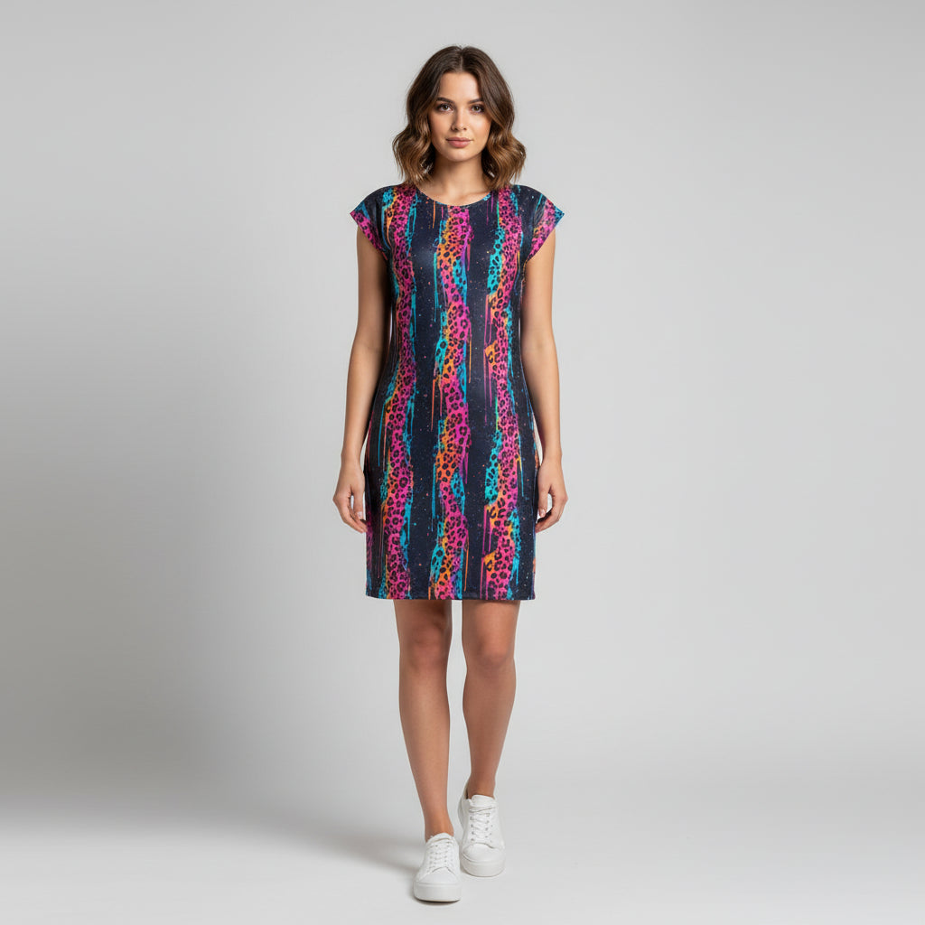 Dripcat Mirage Tunic T-Shirt Dress by Wild Bloomstitch XS-4XL UK Sizes
