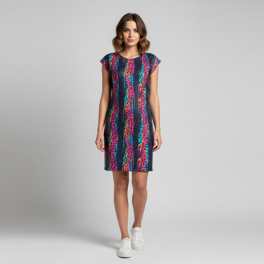 Dripcat Mirage Tunic T-Shirt Dress by Wild Bloomstitch XS-4XL UK Sizes