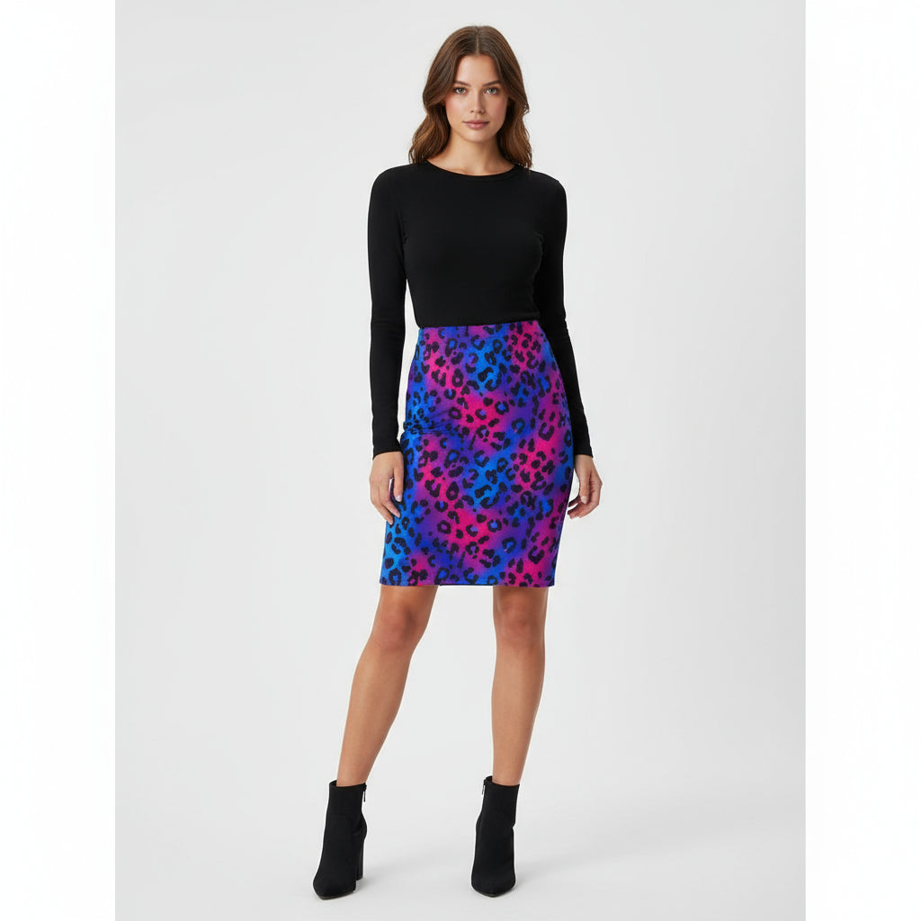 Electric Panther Pencil Skirt by Wild Bloomstitch 2XS-2XL