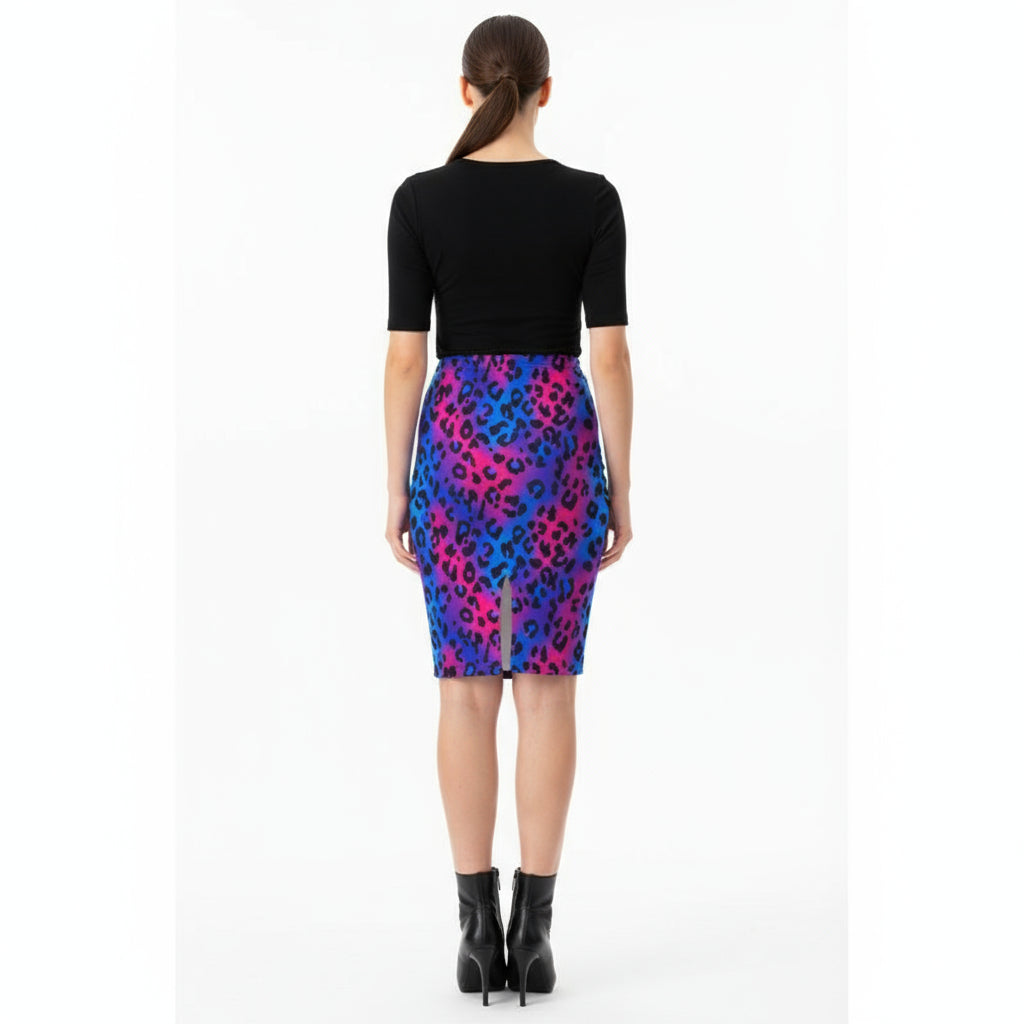 Electric Panther Pencil Skirt by Wild Bloomstitch 2XS-2XL