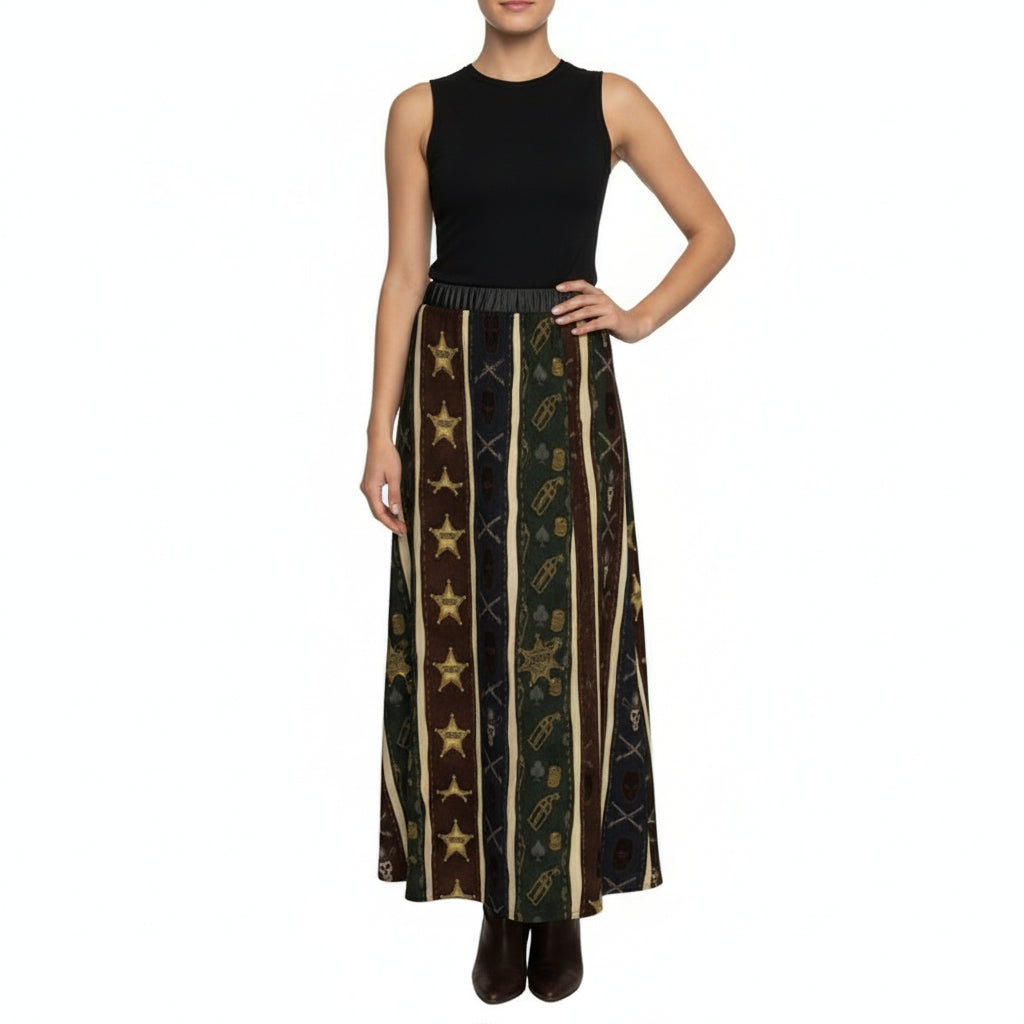 Outlaw Reverie Western Maxi Skirt by Wild Bloomstitch 2XS-2XL UK Sizes