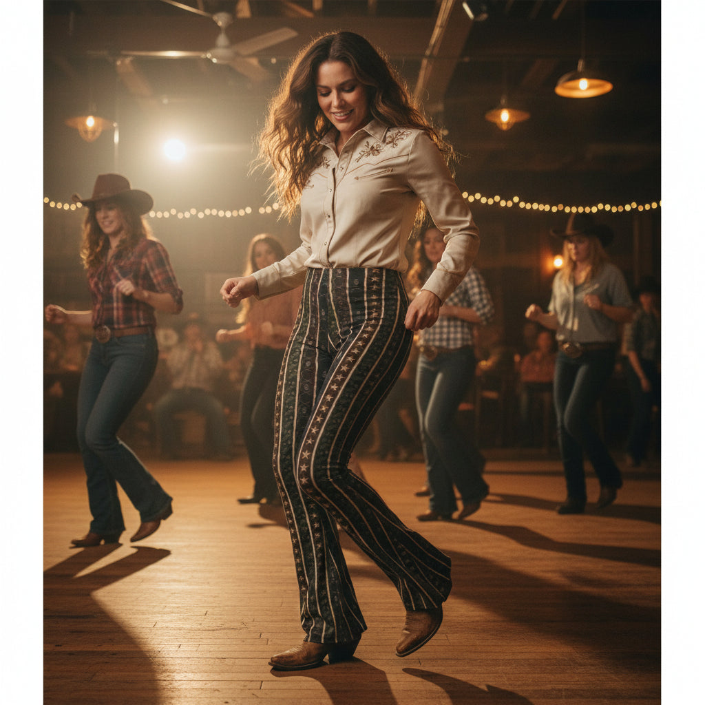 Outlaw Reverie High Waisted Flare Leggings by Wild Bloomstitch 2XS-2XL UK Sizes