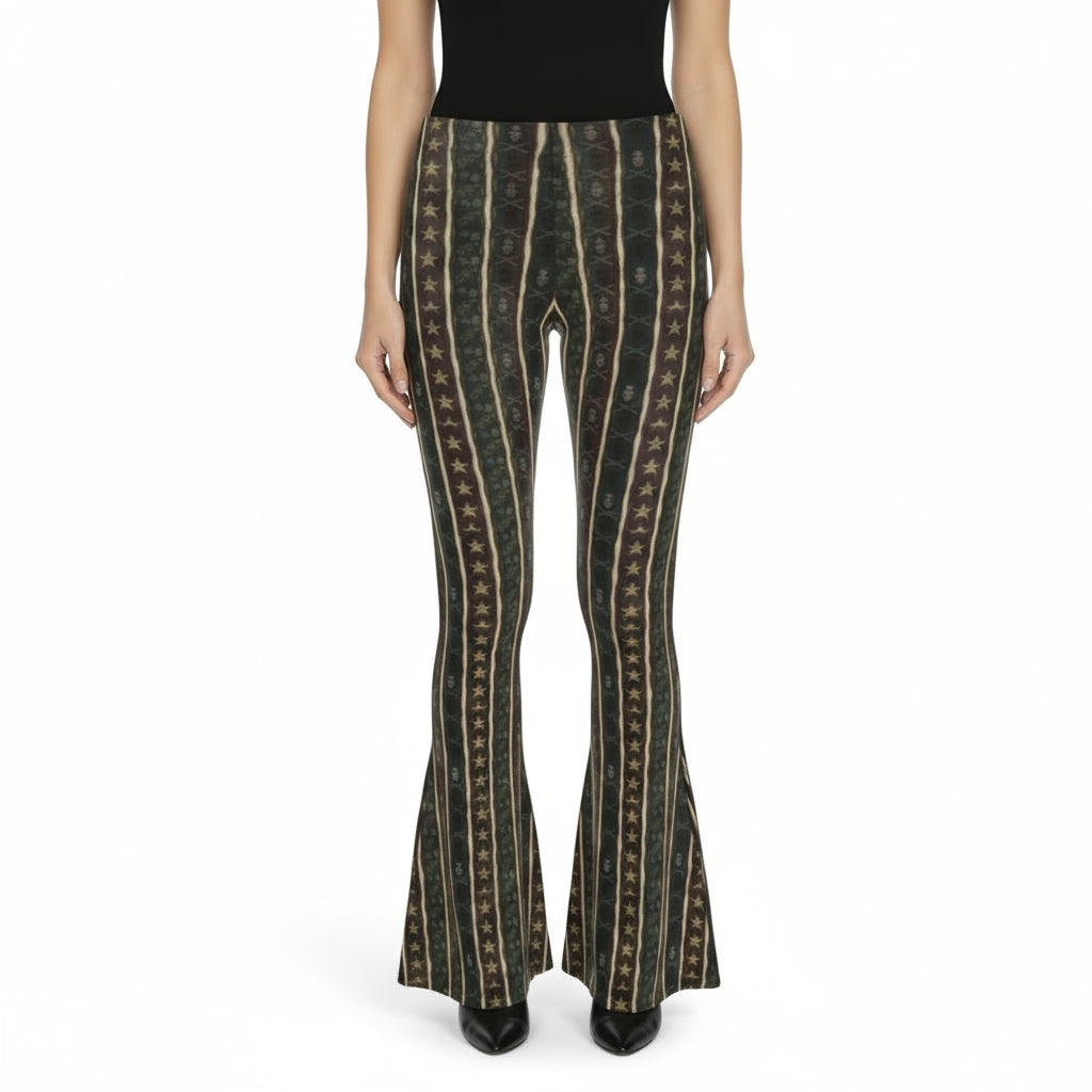 Outlaw Reverie High Waisted Flared Leggings by Wild Bloomstitch 2XS-2XL UK Sizes