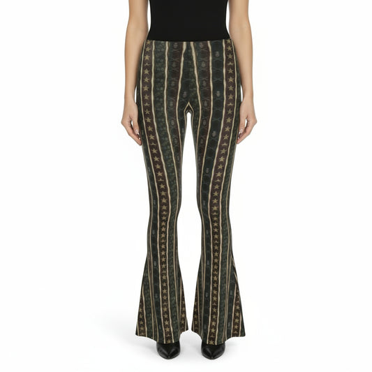 Outlaw Reverie High Waisted Flared Leggings by Wild Bloomstitch 2XS-2XL UK Sizes