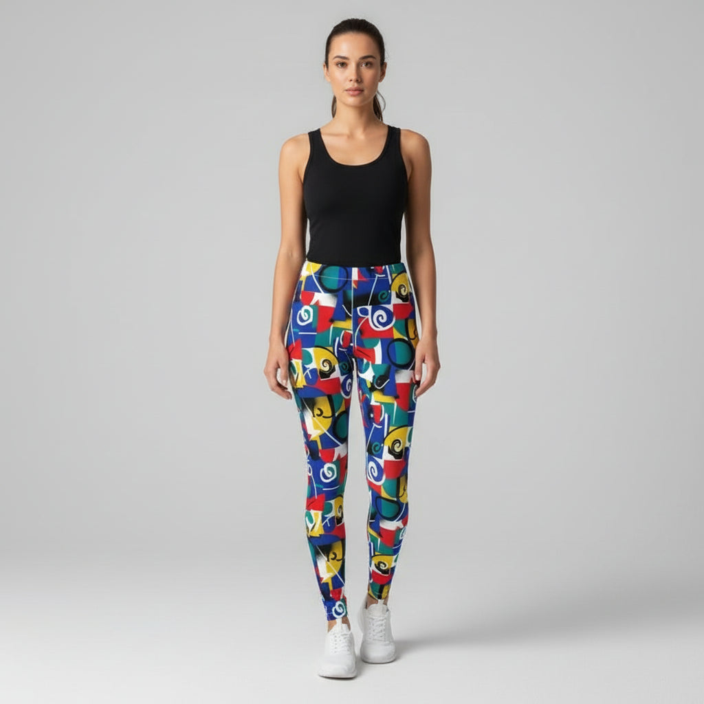 Patch Pop High-Waisted Leggings by Wild Bloomstitch 2XS-2XL UK Sizes