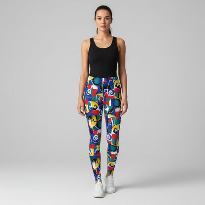 Patch Pop High-Waisted Leggings by Wild Bloomstitch 2XS-2XL UK Sizes