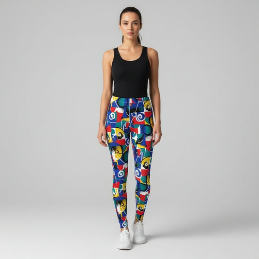 Patch Pop High-Waisted Leggings by Wild Bloomstitch 2XS-2XL UK Sizes