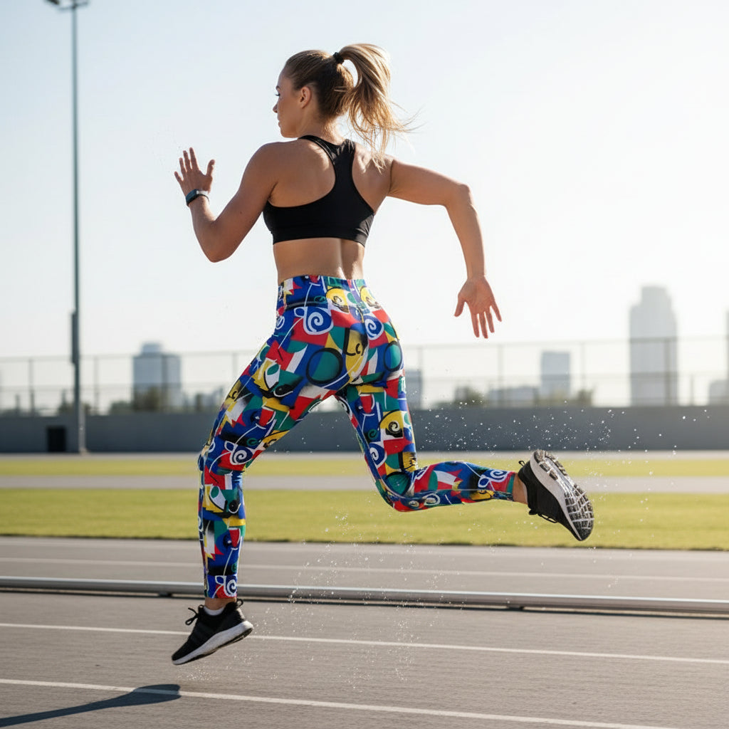 Patch Pop High-Waisted Leggings by Wild Bloomstitch 2XS-2XL UK Sizes