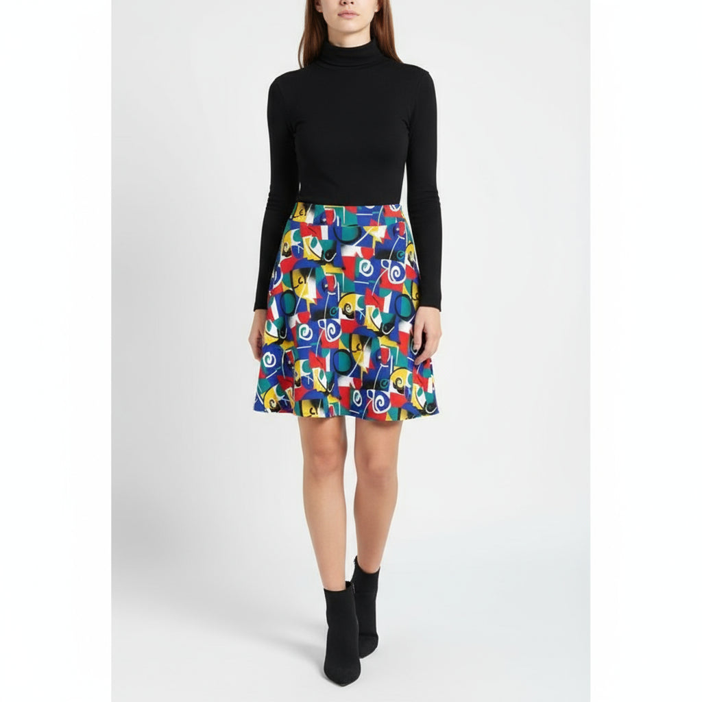 Patch Pop Flared Skirt by Wild Bloomstitch 2XS–4XL UK Sizes