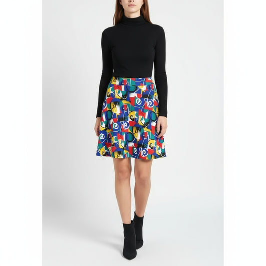 Patch Pop Flared Skirt by Wild Bloomstitch 2XS–4XL UK Sizes