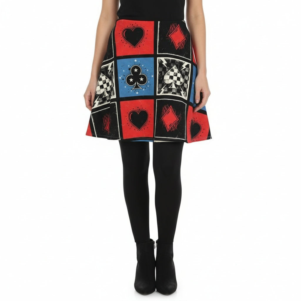 High Stakes Flared Skirt by Wild Bloomstitch 2XS-4XL UK Sizes