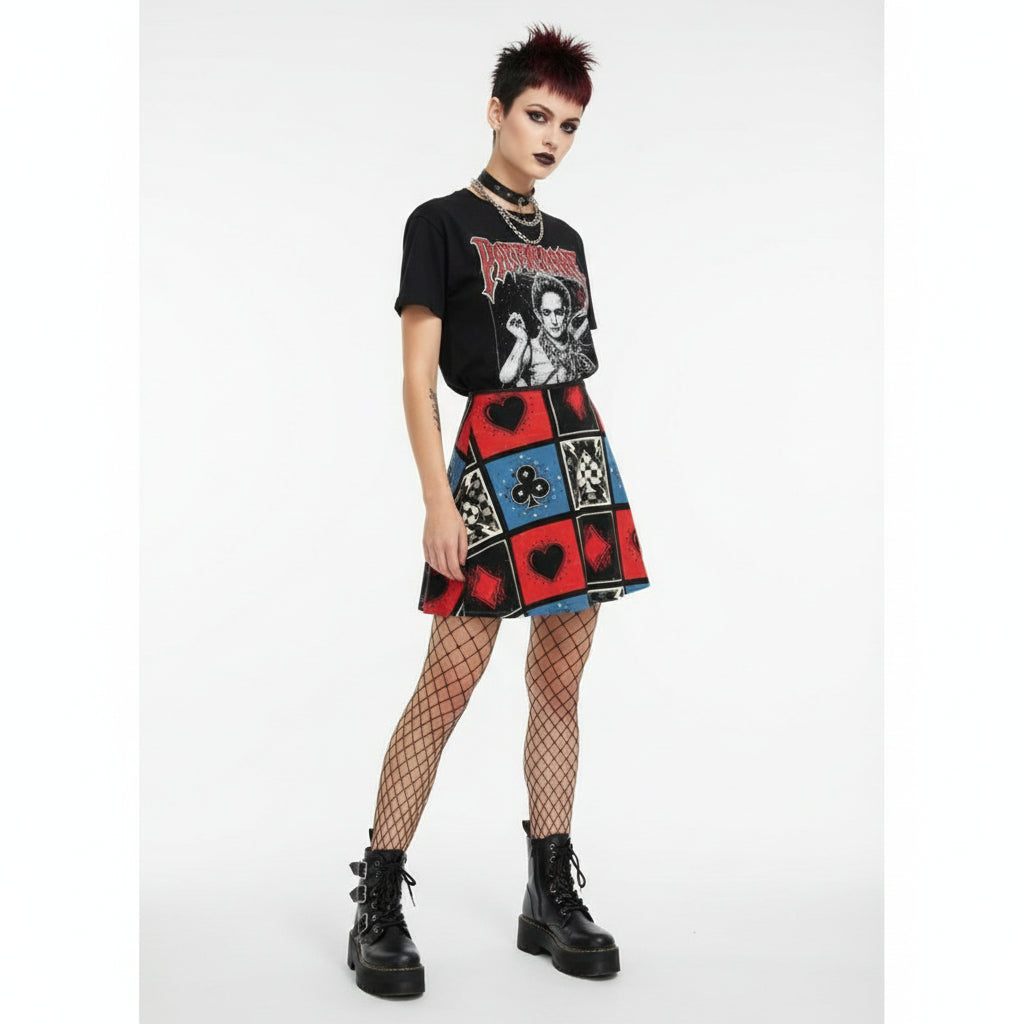 High Stakes Flared Skirt by Wild Bloomstitch 2XS-4XL UK Sizes