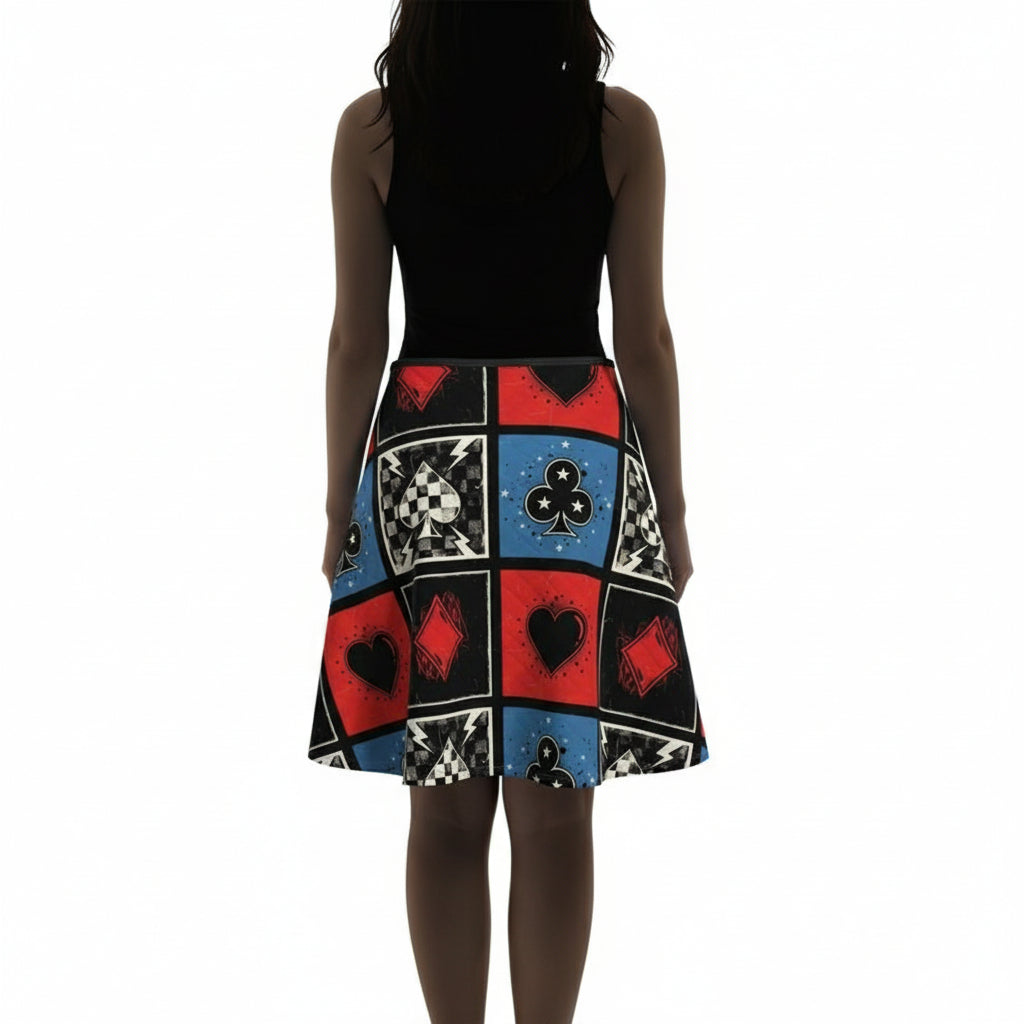 High Stakes Flared Skirt by Wild Bloomstitch 2XS-4XL UK Sizes