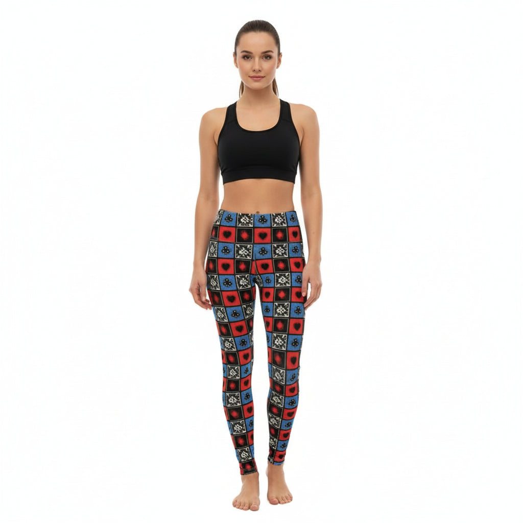 High Stakes High-Waisted Leggings by Wild Bloomstitch 2XS-2XL UK Sizes