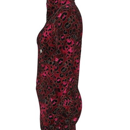 Wild Bloomstitch Crimson Prowl Leopard Print Hoodie Dress 2XS-2XL