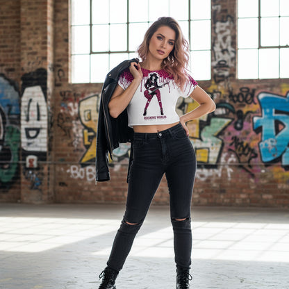 Rocking Worlds Crop Top by Wild Bloomstitch 2XS to 4XL UK Sizes