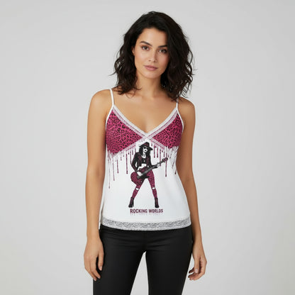 Rocking Worlds Leopard Print Cami Top By Wild Bloomstitch UK Sizes 2XS-2XL